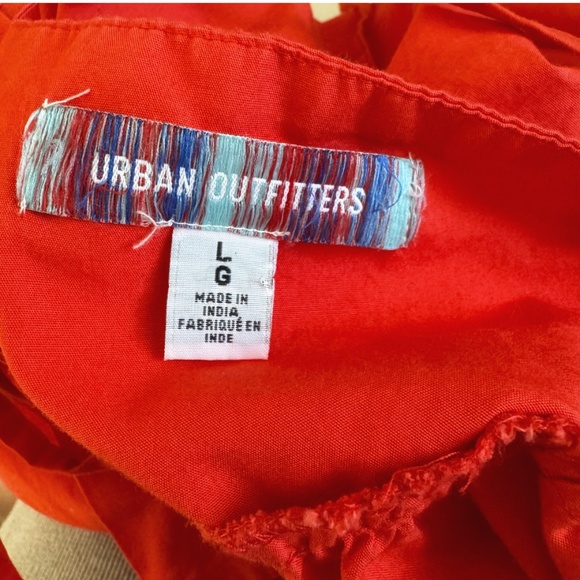 Urban Outfitters Theodora Mini Dress Poplin Cotton Orange Adjustable Tie Back - Picture 7 of 11